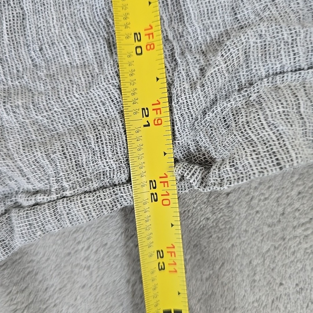 Tahari Blouse Womens Medium Gray Loose Weave 100% Linen Oversized Button Up - Picture 4 of 7
